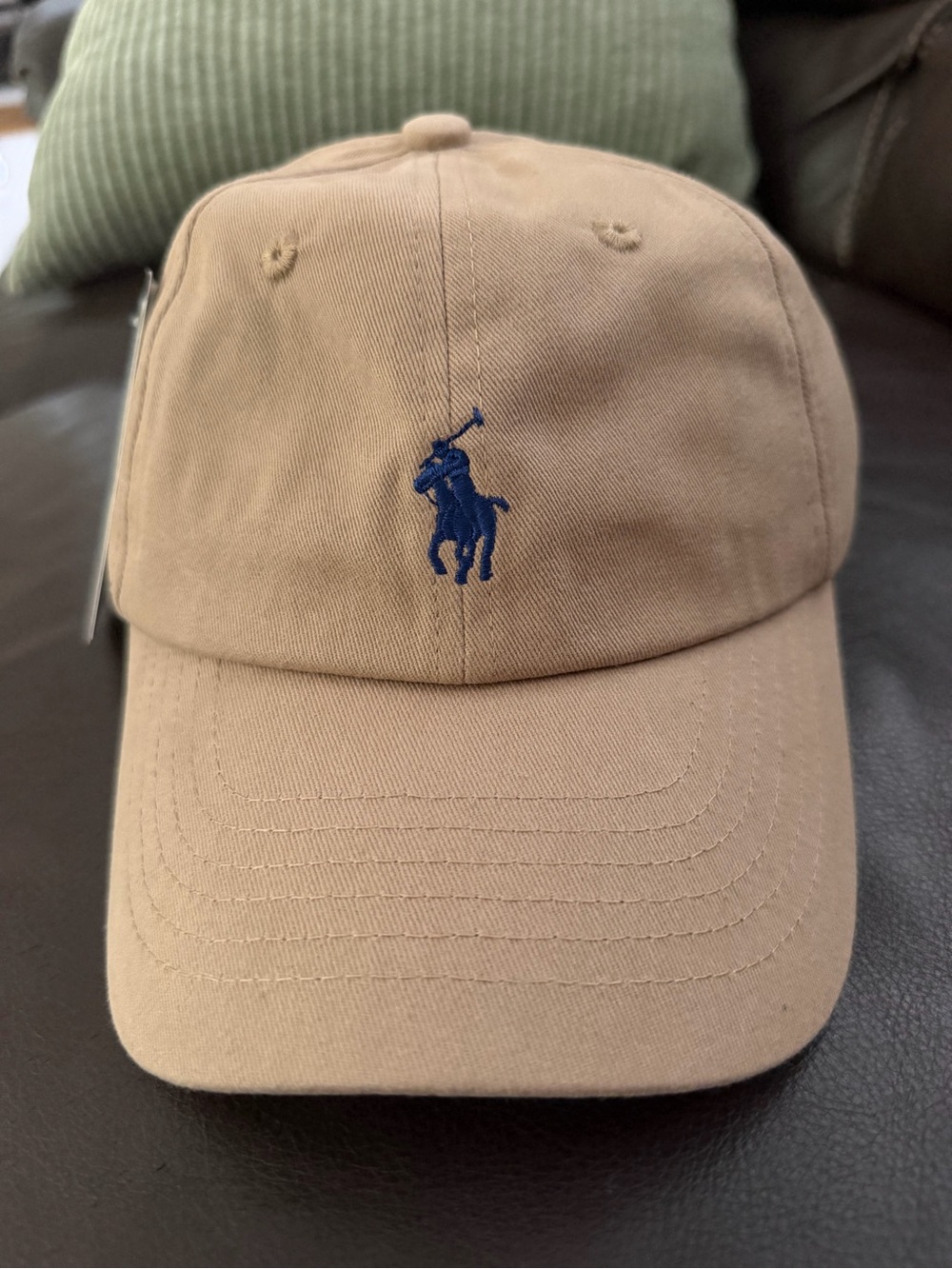 Ralph Lauren Polo Cap in Khaki with Navy Logo - Picture 1 of 4